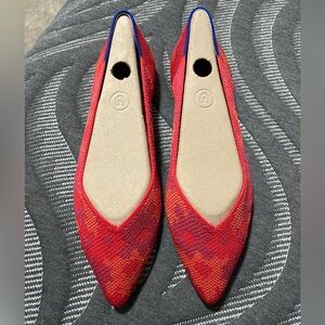 Rothy’s The Point Botanicamo Red Coral Flat Size 7.5